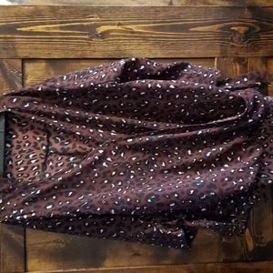 Leopard print tie front shirt